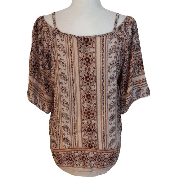 Angie Boho Peasant Cold Shoulder Top - Picture 5 of 10